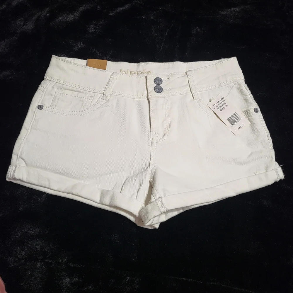 Hippie Laundry White Booty Shortie Shorts Americana American Flag 29 Patriotic